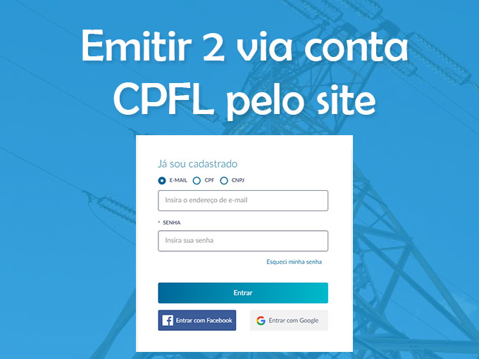 Emitir segunda via da conta CPFL pelo site