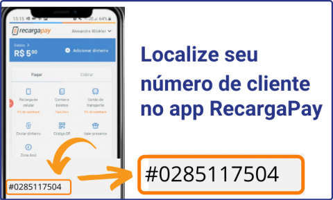 Localize seu número de cliente no RecargaPay