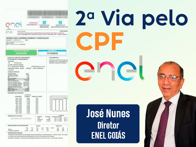 Como emitir segunda via CELG Enel Goiás pelo CPF.