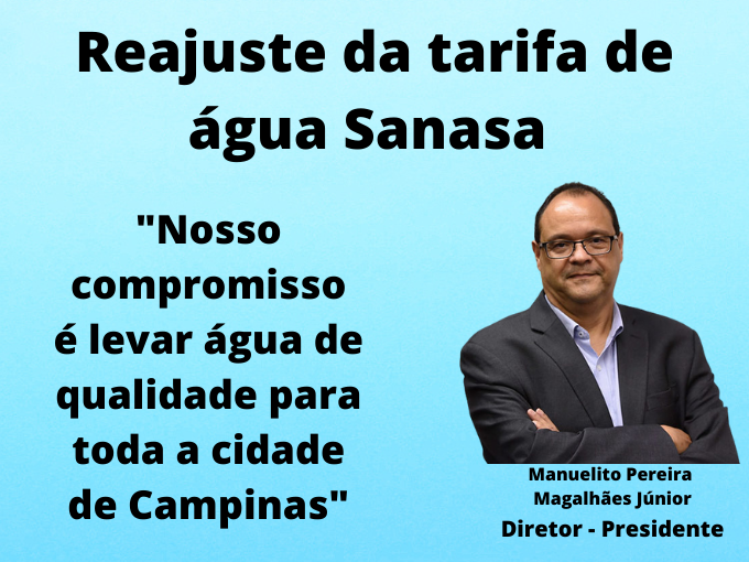 Reajuste na fatura Sanasa