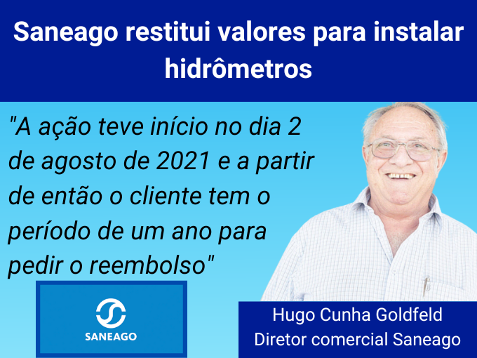 Saneago restitui valores para instalar hidrômetros