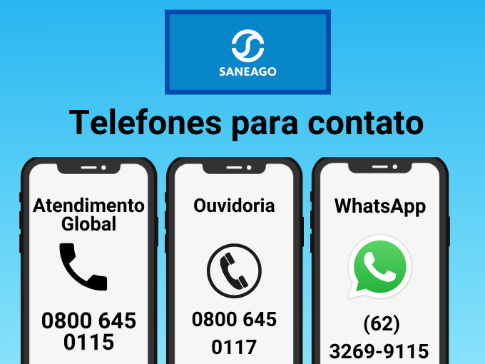 Quais são os números de telefone da Saneago?