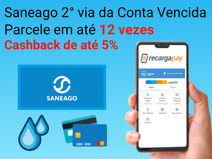 Emita a Saneago segunda via em até 12x