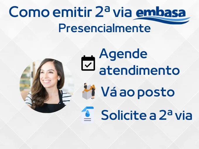 Onde emitir segunda via da Embasa presencialmente?
